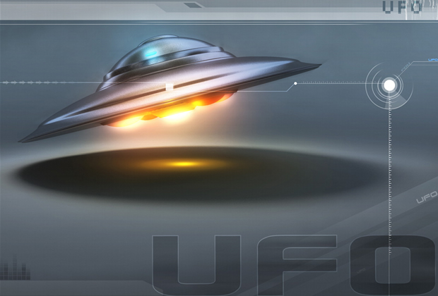 UFO飞碟太空主题PPT模板
